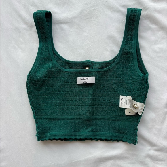 Aritzia Babaton Emerald Green  Button-Up Tank Top - Picture 3 of 8